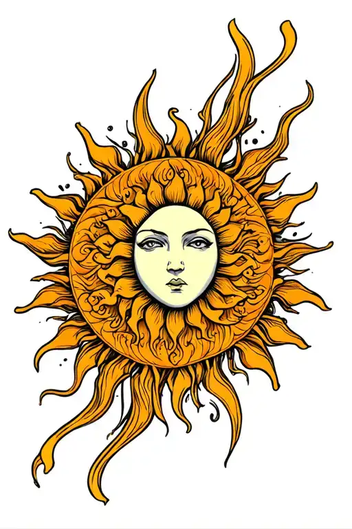 Sun Tattoo Design