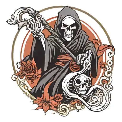 Yin Yang Grim Reaper Holding