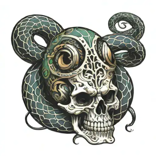 Skull Snake Wrapped