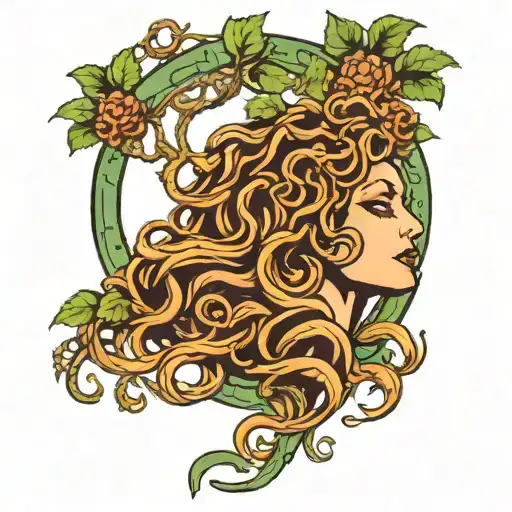 Medusa With A Big Tree Background