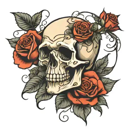 Skull And Rose