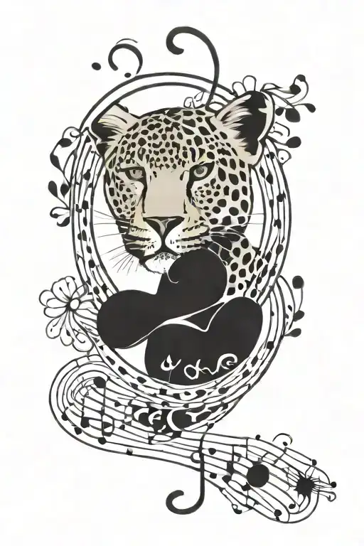 Leopard Print Makeup Music Paw Print Surrounded My Music Notes