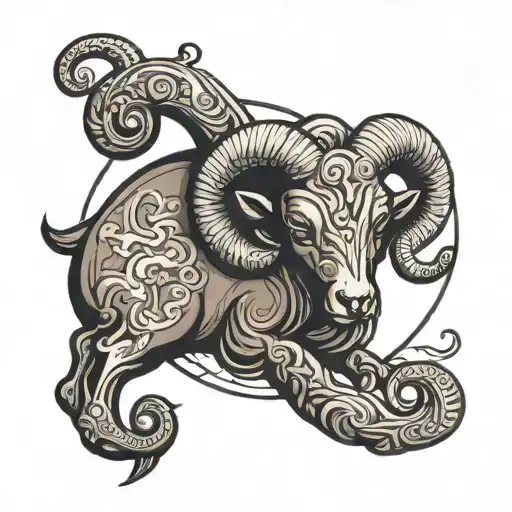 Aries Zodiac Sign Intertwined With Cancer Zodiac Sign