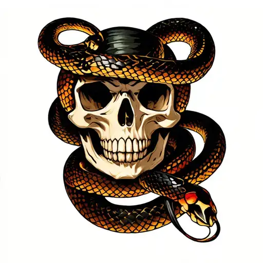 Skull And Snake Wrapped