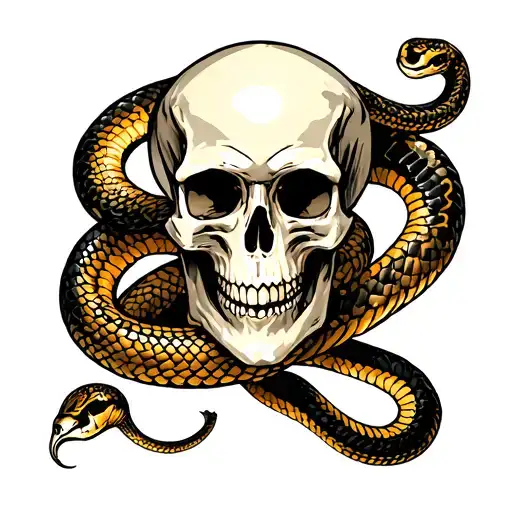 Skull And Snake Wrapped