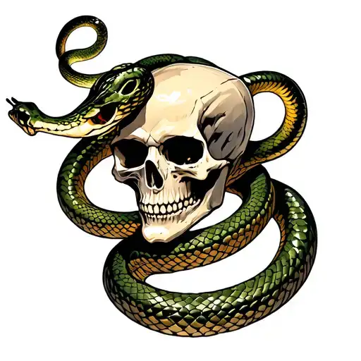Skull And Snake Wrapped