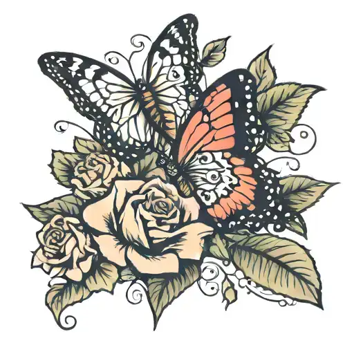 Butterfly And Rose