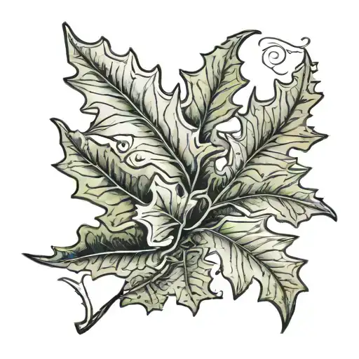 Oak Leaf With R I P