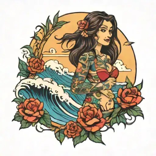 Surf And Beach With Daughter