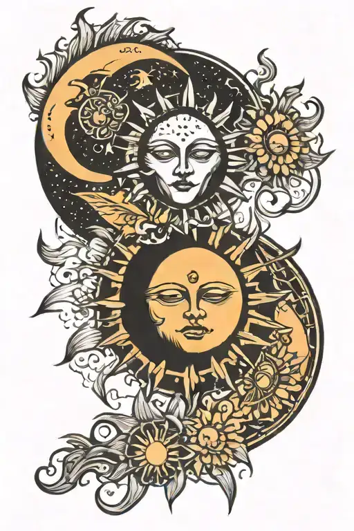 Moon And Sun Surrounded