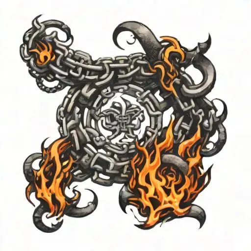 Fire Trapped By Chains