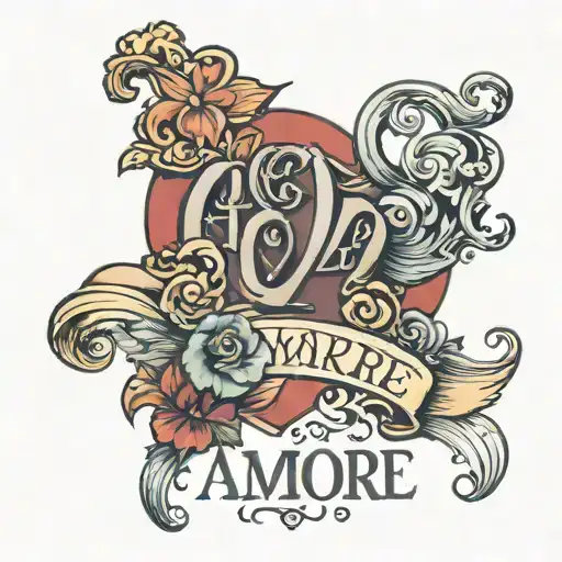 Amore Written In Italian Surrounding 30 Years Married Couple
