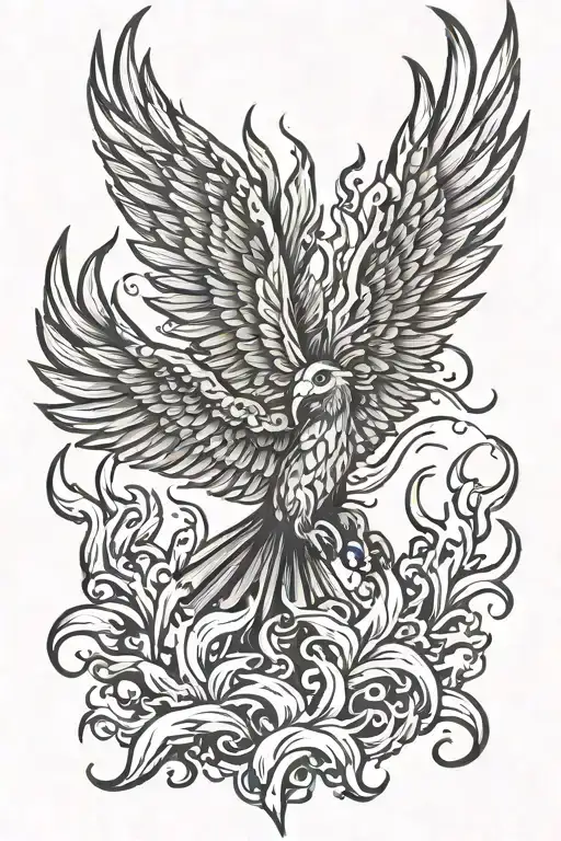 Phoenix Rising From The Ashes Fire