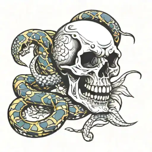 Skull And Snake Wrapped