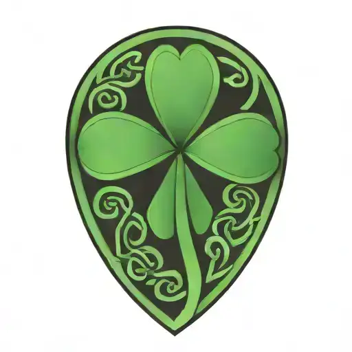 Four Leave Clover With Celtic Knot