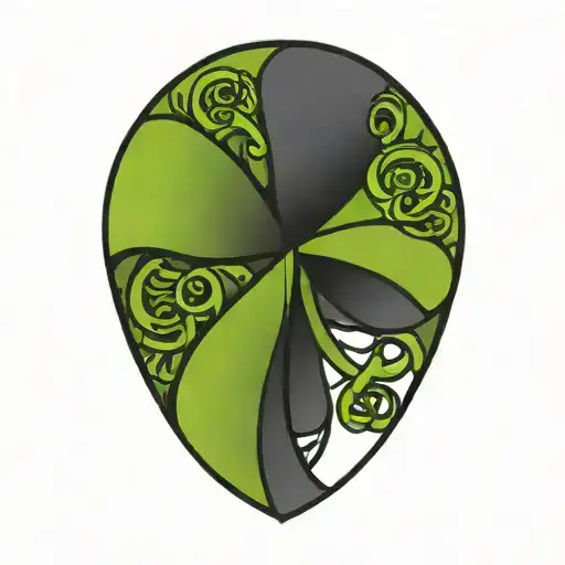 Four Leave Clover With Celtic Knot In Leaves Intertwined