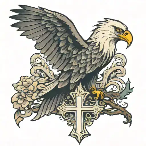 Cross With An Eagle Perched