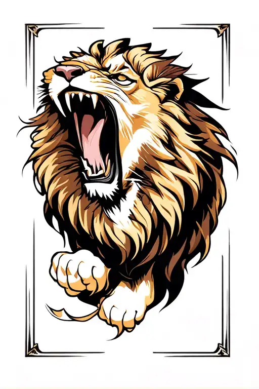 Full Body Lion Roaring