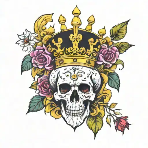 Skull And Throne And Lion Surrounded