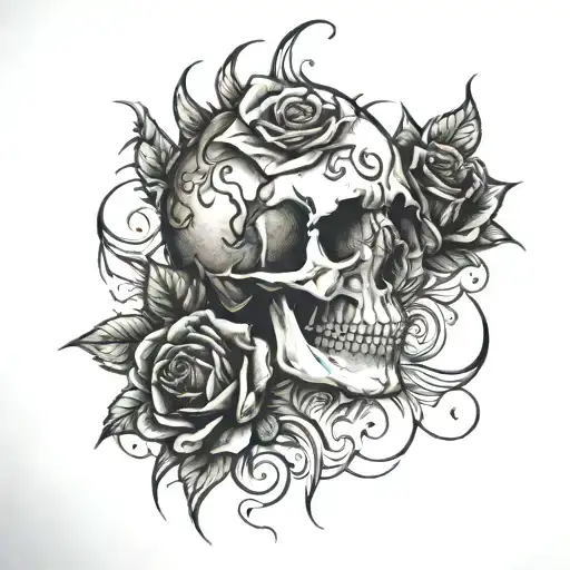 Skull And Rose