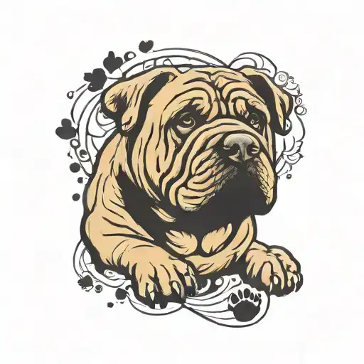 Sharpei Dog Paw Print