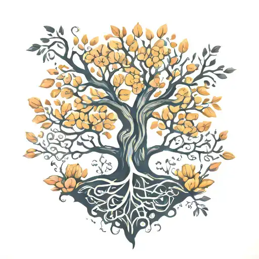 Tree Of Life Trunk Girl Silloute