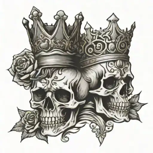Skull King And Queen Crown