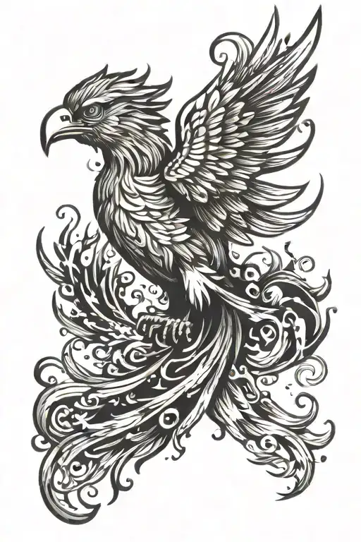 Phoenix Rising From Ashes Symbolizing Overcoming