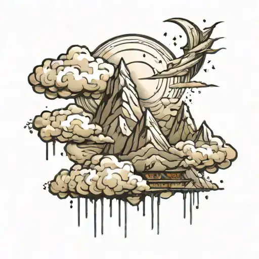 A Mountain Of Clouds And Rain