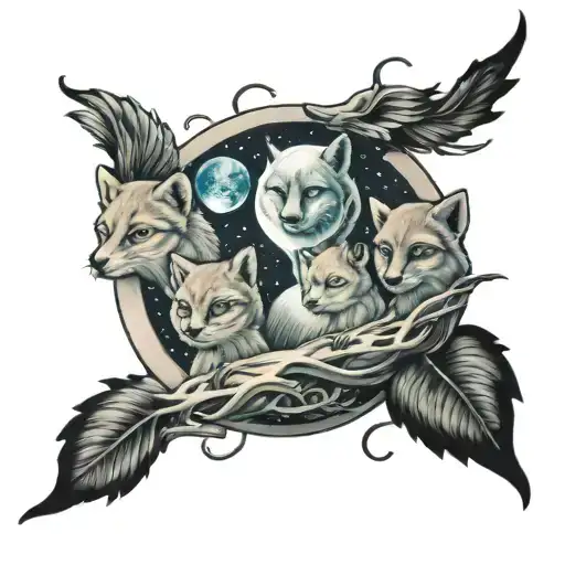 Family Photo Realistic Moon