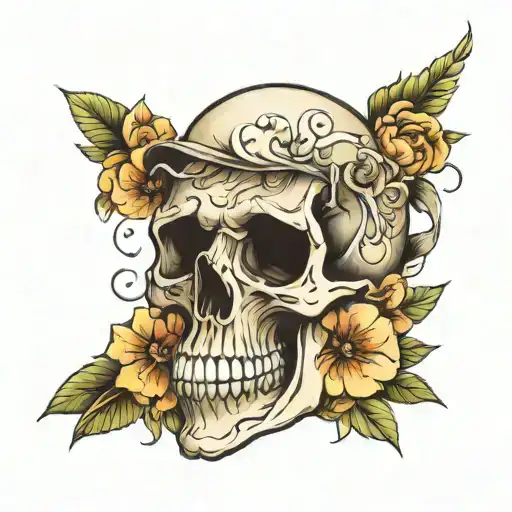 Skull & Flowers Wrapped