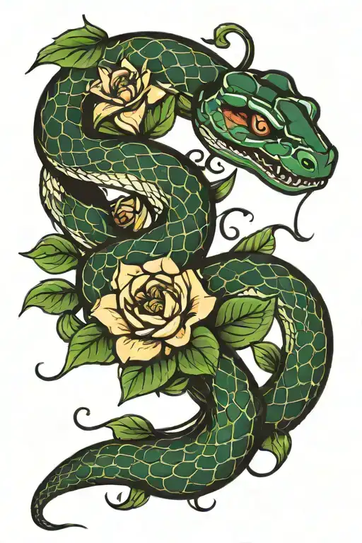 Snake And Flowers Forming