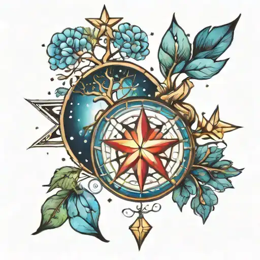 Compas Star Constelation And Tree Of Life