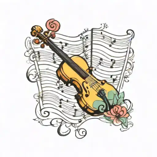 Sheet Music And Musical Notes In Color