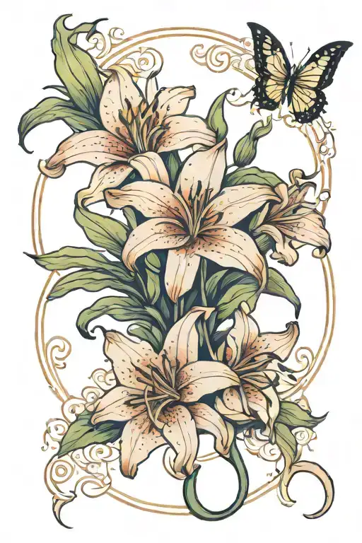 Lilies And Gemini Symbol