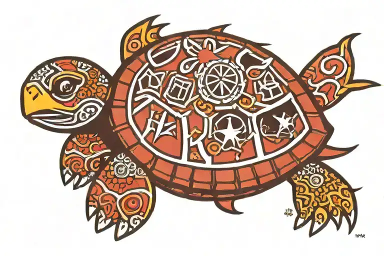 Turtle Taino Puerto Rico Flag
