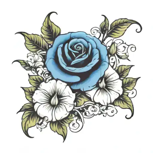 Rose And Morning Glory