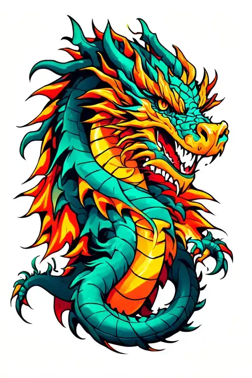 Dragon Wrapped Loosely Lightning Striking