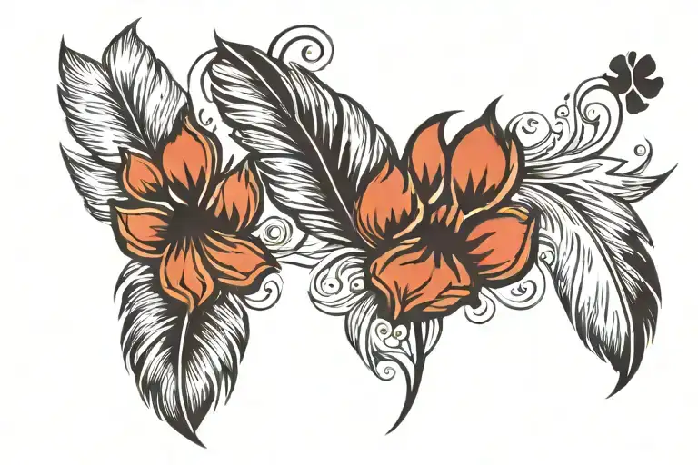 Feather And Dog Paw Print