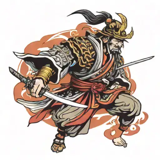 Samurai Warrior In Attack Mode