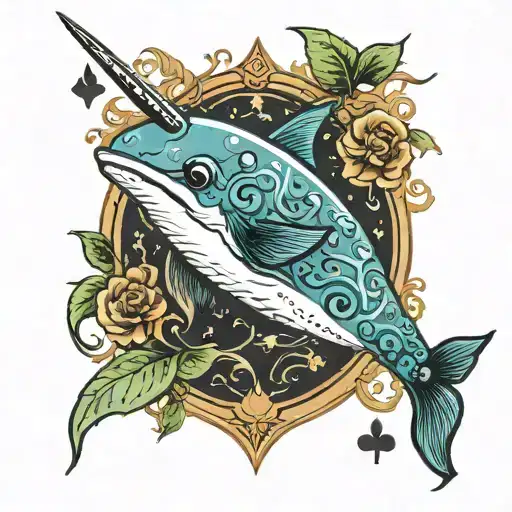 Badass Narwhal Playing Cards With Friends