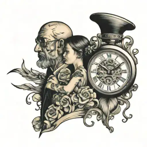 Time Peice With Tattoo Of Father And Daughter