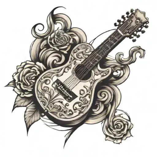 Guitar Whit Pencil In 1 Unique Designe