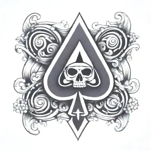 Ace Of Spades With An Infinity Symbol Ace Melting Into Infinity For Over Eyebrow And Temple