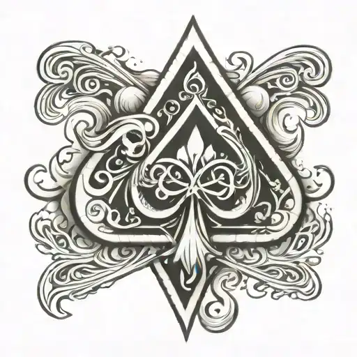 Ace Of Spades With An Infinity Symbol Ace Melting Into Infinity For Over Eyebrow And Temple