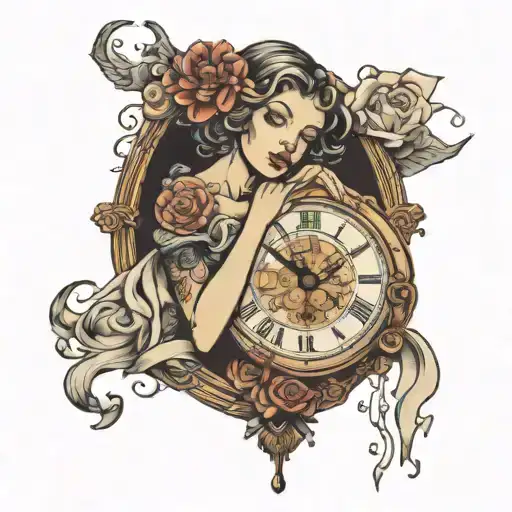 Unkown Women And Time Sand Clock