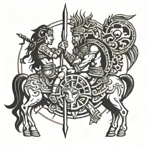 Sagittarius And Mayan Warrior