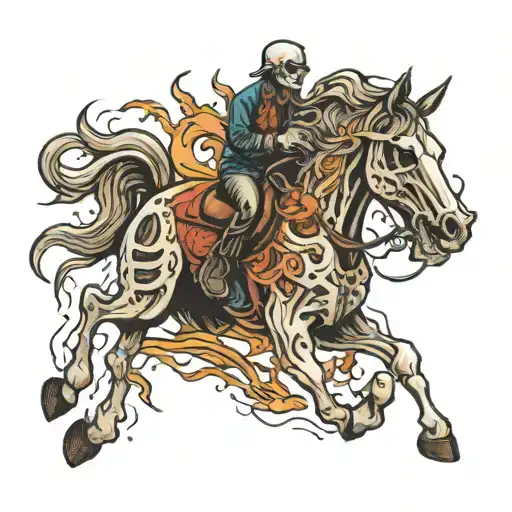 Skeleton Horse Bucking Horse
