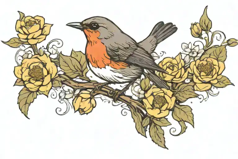 Flowers With Robin