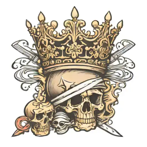 Whisk And Spatula Crossed Over Each With A Crown In The Middle Top